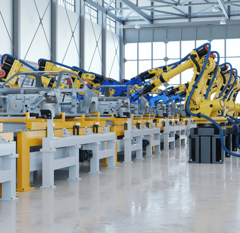robotic-automotive assembly in factory